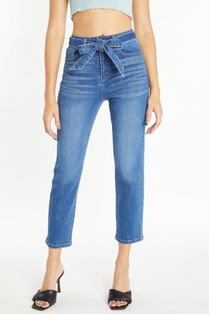 Super High Rise Ribbon Straight Jeans